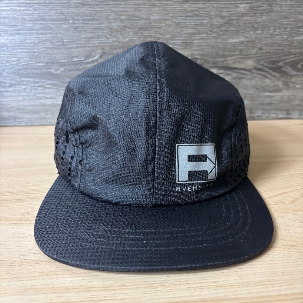Avengers Hat Cap Strap Back Black Nylon Performance Marvel Super Heroes